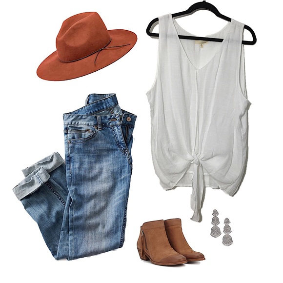 Dept 222 Tops - DEPT 222 white gauze tie front tank top